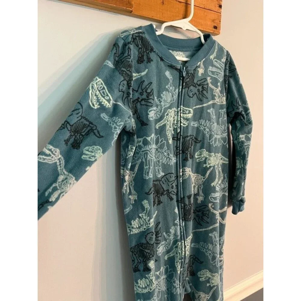 Carter’s Boys Size 7 Fleece Footie Zipper Pajamas Winter